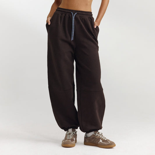 Lounge Barrel Leg Sweatpants - Dark Chocolate