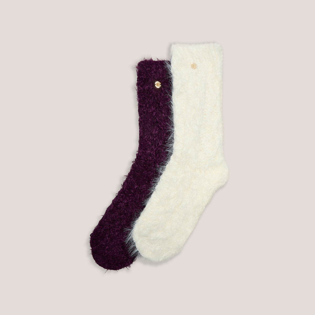 Lounge Fluffy Chenille Cable-Knit Socks - Multi