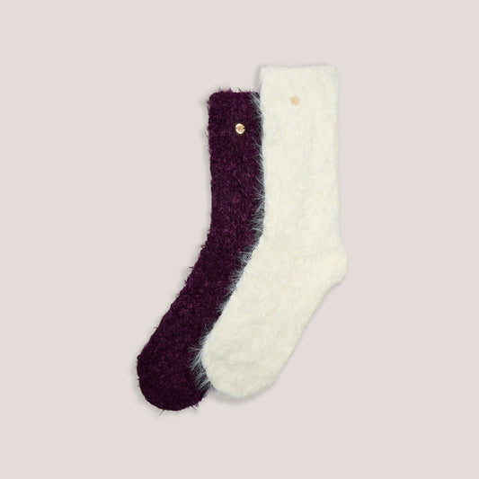 Lounge Fluffy Chenille Cable-Knit Socks - Multi