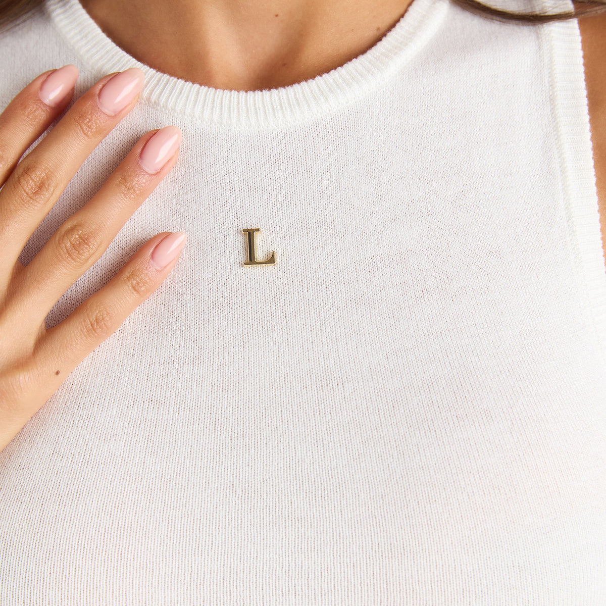 Lounge Knitted Vest Top - White