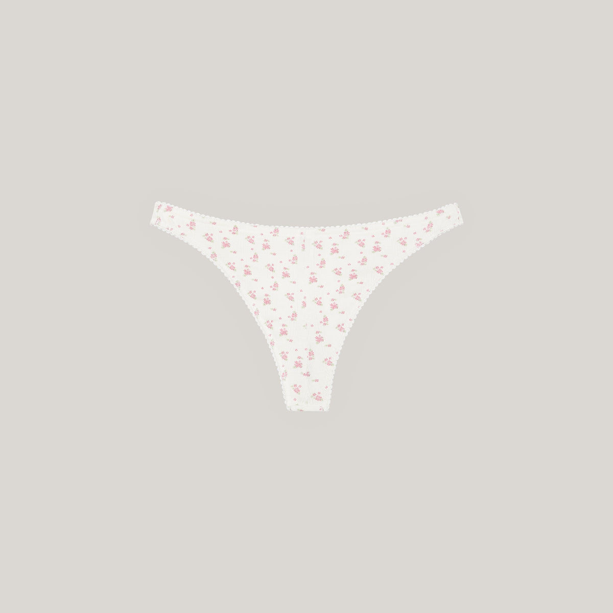 Lounge Pointelle Brazilian Briefs - Ivory Floral Print