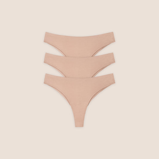 Lounge Seamless Bonded Brazilian Briefs (3-Pack) - Honey