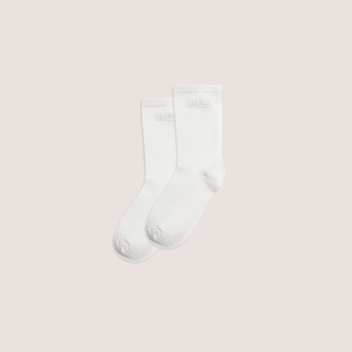 Lounge Ribbed Crew Socks (2-Pack) - White