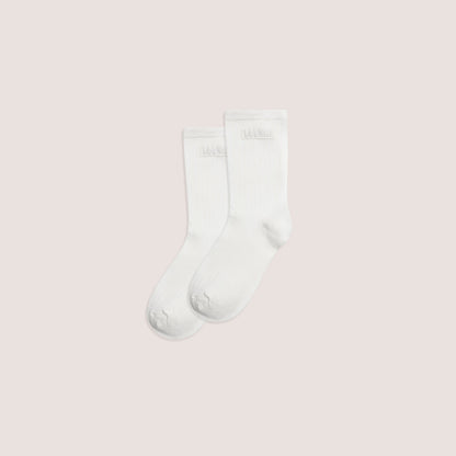 Lounge Ribbed Crew Socks (2-Pack) - White