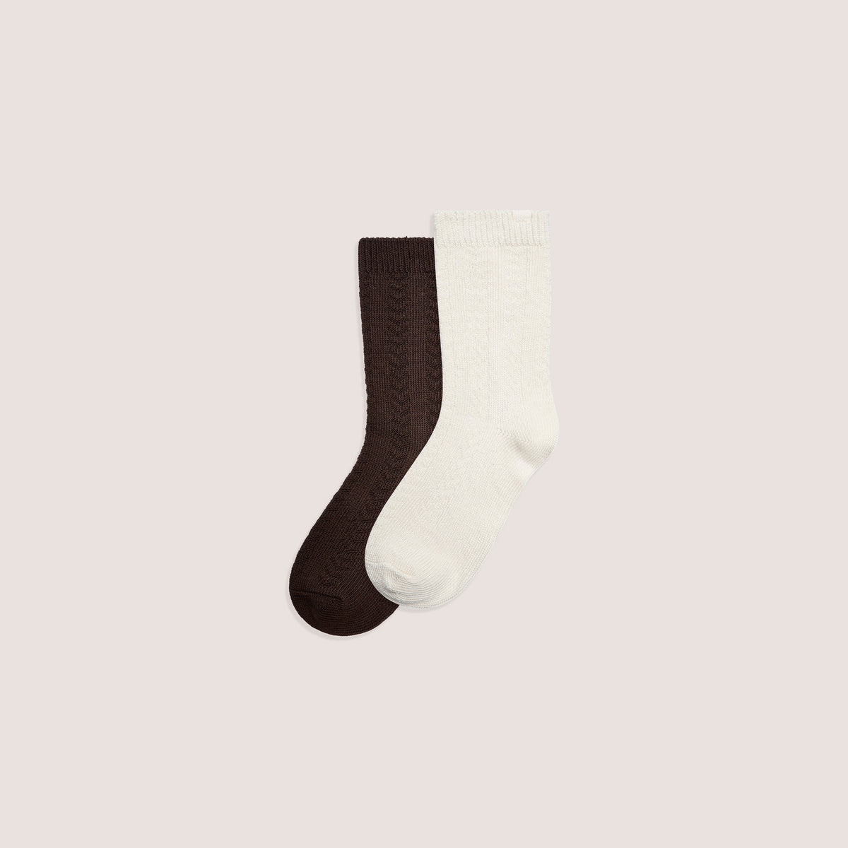 Lounge Cable-Knit Crew Socks (2-Pack) - Multi